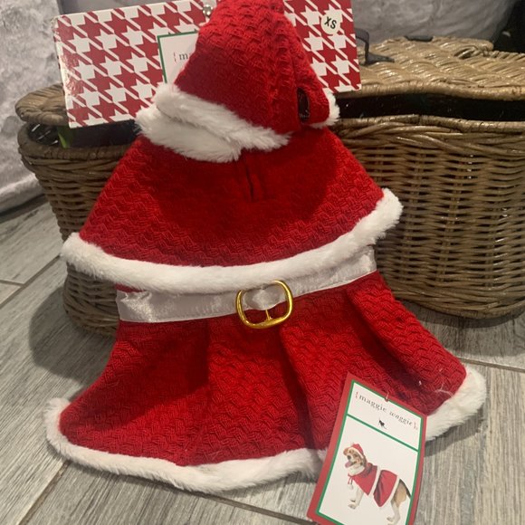 Maggie Waggie Mrs. Claus Christmas Caped Dress with Matching Hat XS NWT - Picture 11 of 11